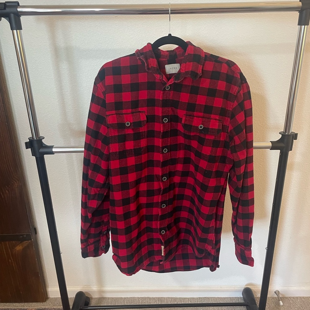 Jachs thick red and black flannel shirt, men’s